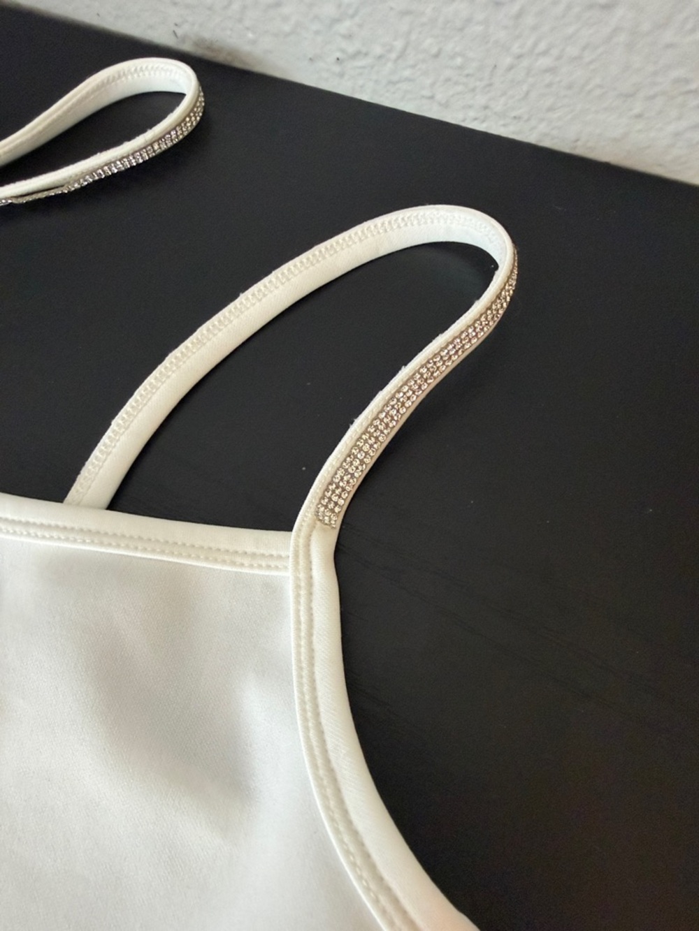 White Satin-Look top - Picture 2 of 4